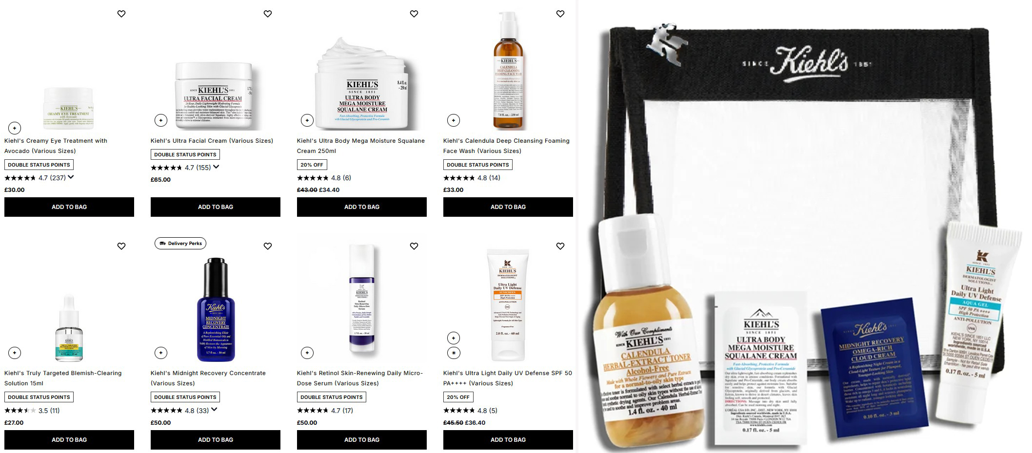 20% off Kiehl's at Cult Beauty with code BDCB + double Status Points + free Icons Gift Set with any £50 spend on Kiehl's 20% off Kiehl's at Cult Beauty with code BDCB + double Status Points + free Icons Gift Set with any £50 spend on Kiehl's