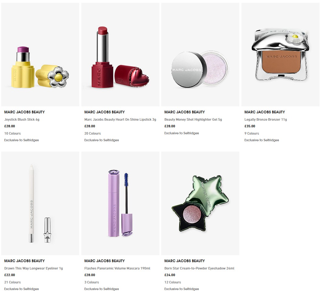 Marc Jacobs Beauty is available now at Selfridges Marc Jacobs Beauty is available now at Selfridges