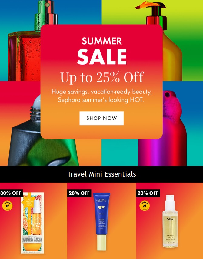 Up to 25% off Sale at Sephora UK Up to 25% off Sale at Sephora UK