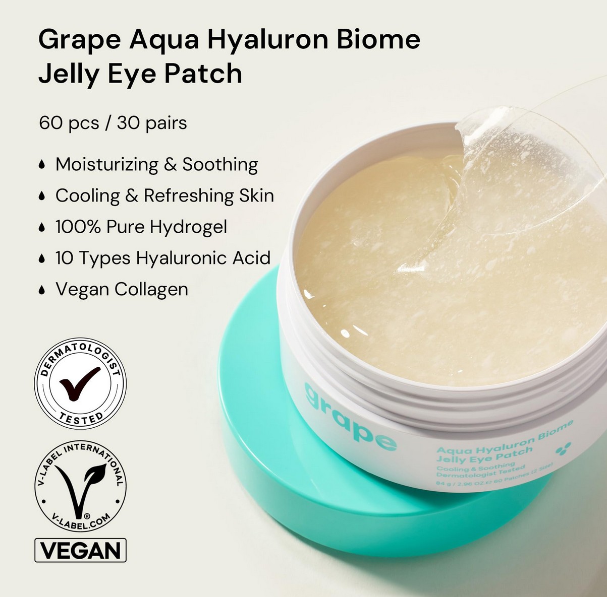 THANK YOU FARMER Grape Aqua Hyaluron Biome Jelly 60 Eye Patches THANK YOU FARMER Grape Aqua Hyaluron Biome Jelly 60 Eye Patches