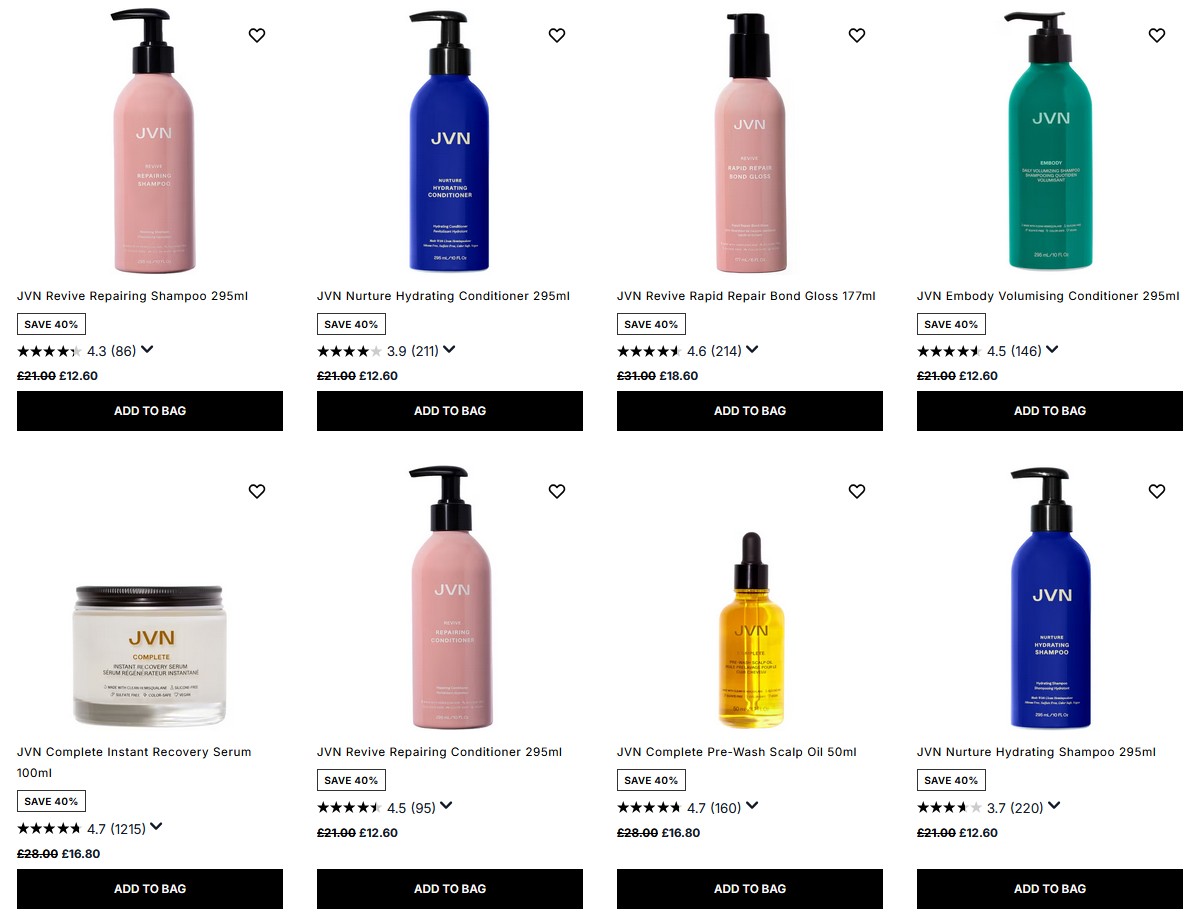 40% off selected JVN at Cult Beauty 40% off selected JVN at Cult Beauty