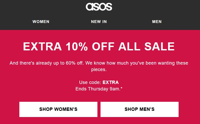 Extra 10% off Sale at ASOS Extra 10% off Sale at ASOS