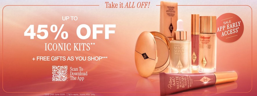 Summer Sale at Charlotte Tilbury. Early access via the app. Summer Sale at Charlotte Tilbury. Early access via the app.