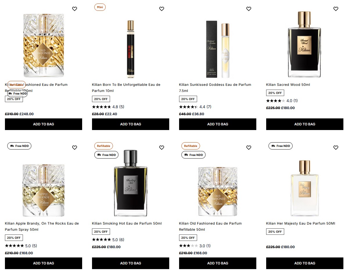 20% off selected Kilian at Cult Beauty 20% off selected Kilian at Cult Beauty