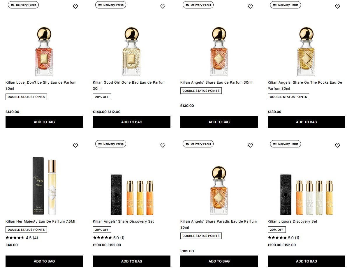 20% off Kilian at Cult Beauty with code BDCB + double Status Points 20% off Kilian at Cult Beauty with code BDCB + double Status Points