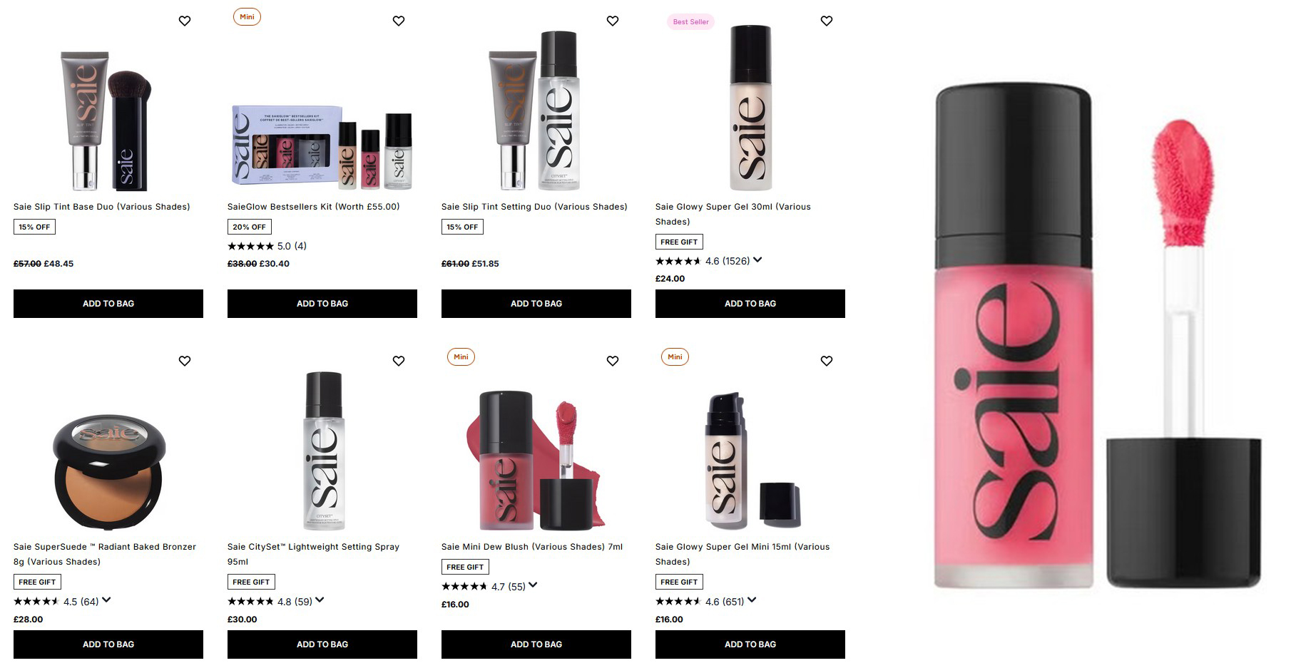 20% off Saie at Cult Beauty with code BDCB + free Full Size Dew Blush - Flirty (worth £22) when you spend £50 on Saie 20% off Saie at Cult Beauty with code BDCB + free Full Size Dew Blush - Flirty (worth £22) when you spend £50 on Saie
