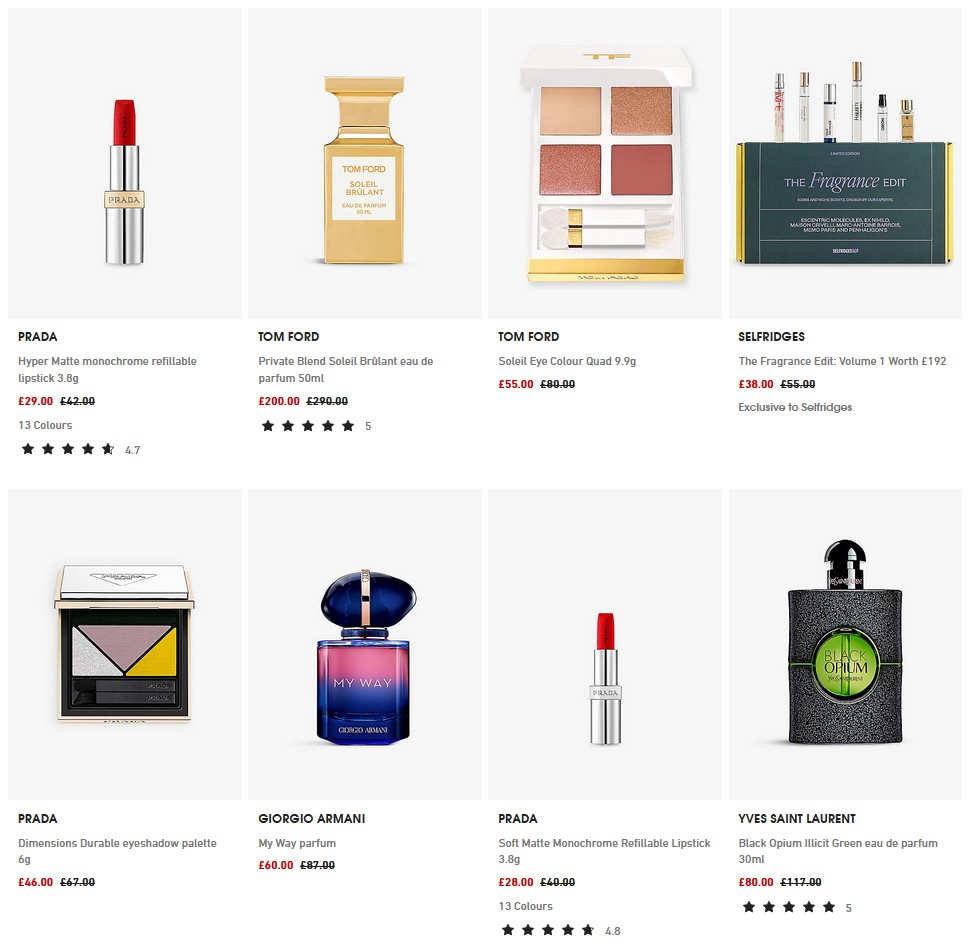 Up to 30% off Beauty Sale at Selfridges Up to 30% off Beauty Sale at Selfridges