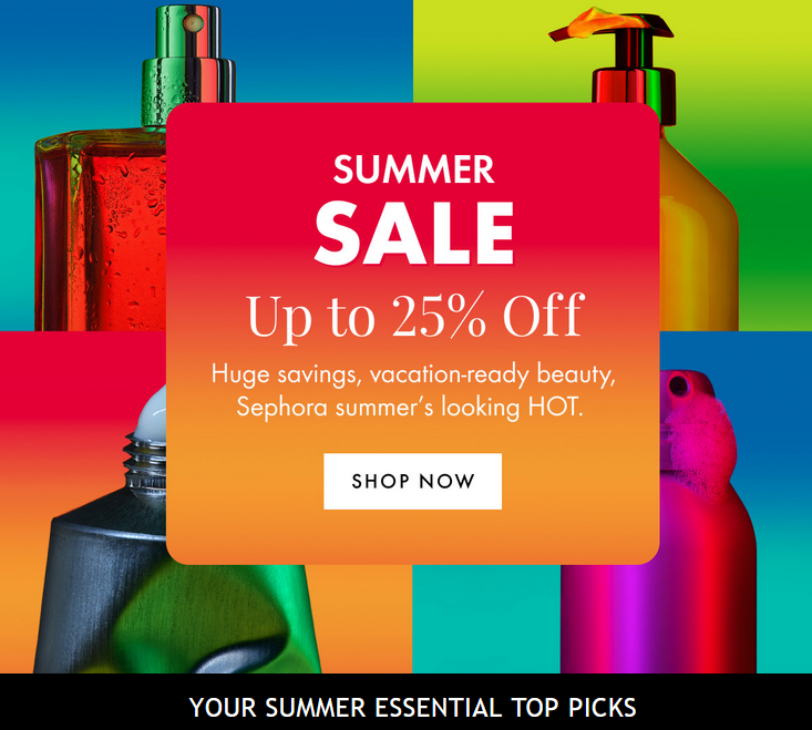 Up to 25% off Sale at Sephora UK Up to 25% off Sale at Sephora UK