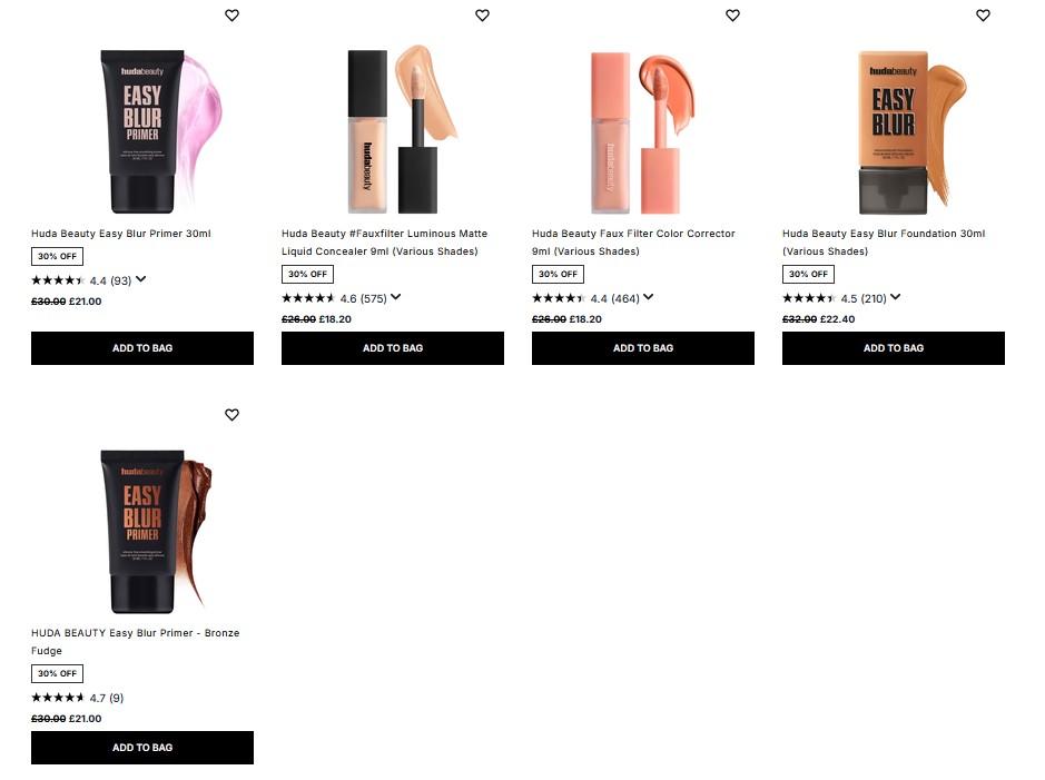 30% off Huda Beauty Complexion at Cult Beauty 30% off Huda Beauty Complexion at Cult Beauty