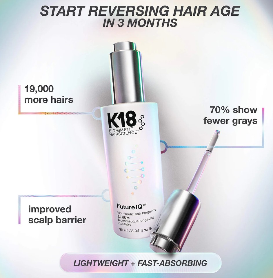 K18 Biomimetic Hairscience FutureIQ™ Hair Longevity Serum for Graying, Thinning, & Scalp Aging K18 Biomimetic Hairscience FutureIQ™ Hair Longevity Serum for Graying, Thinning, & Scalp Aging