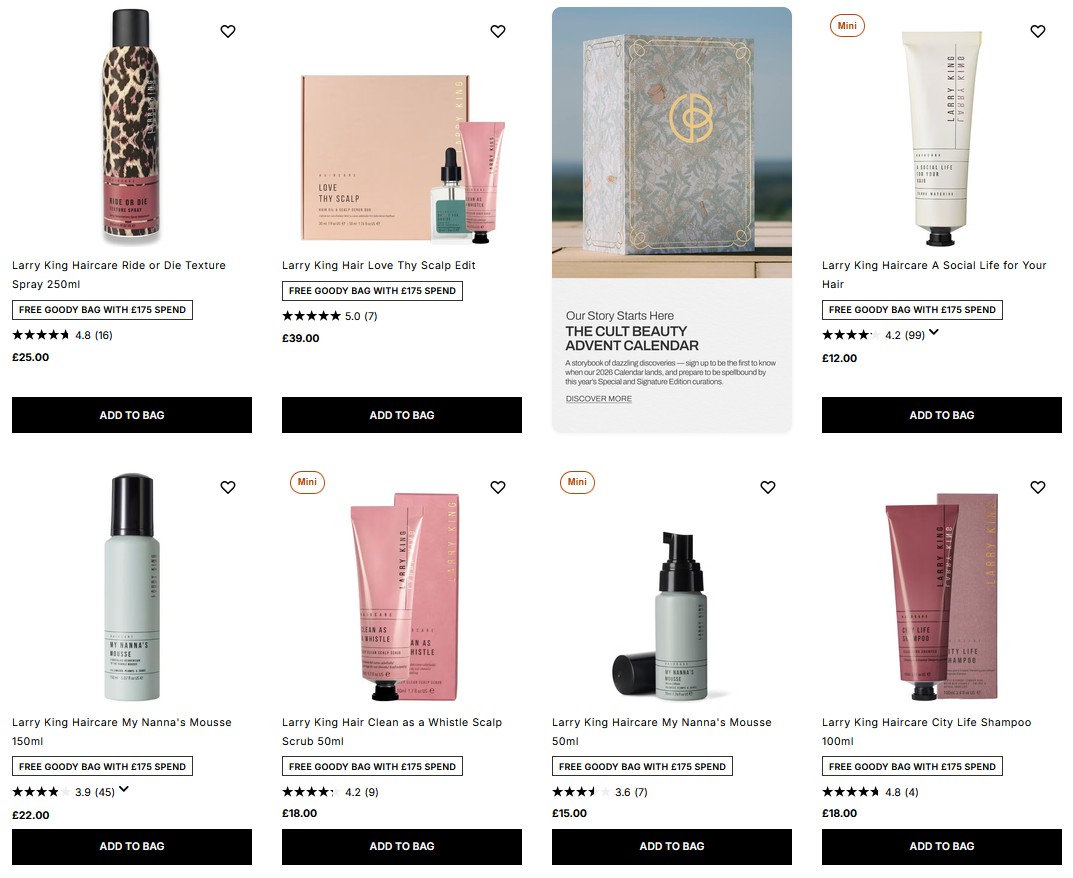 20% off Larry King at Cult Beauty 20% off Larry King at Cult Beauty