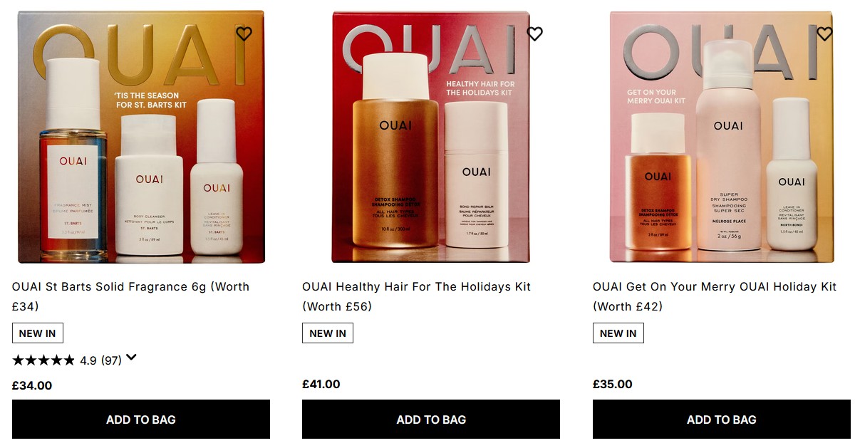 OUAI Holiday Sets OUAI Holiday Sets