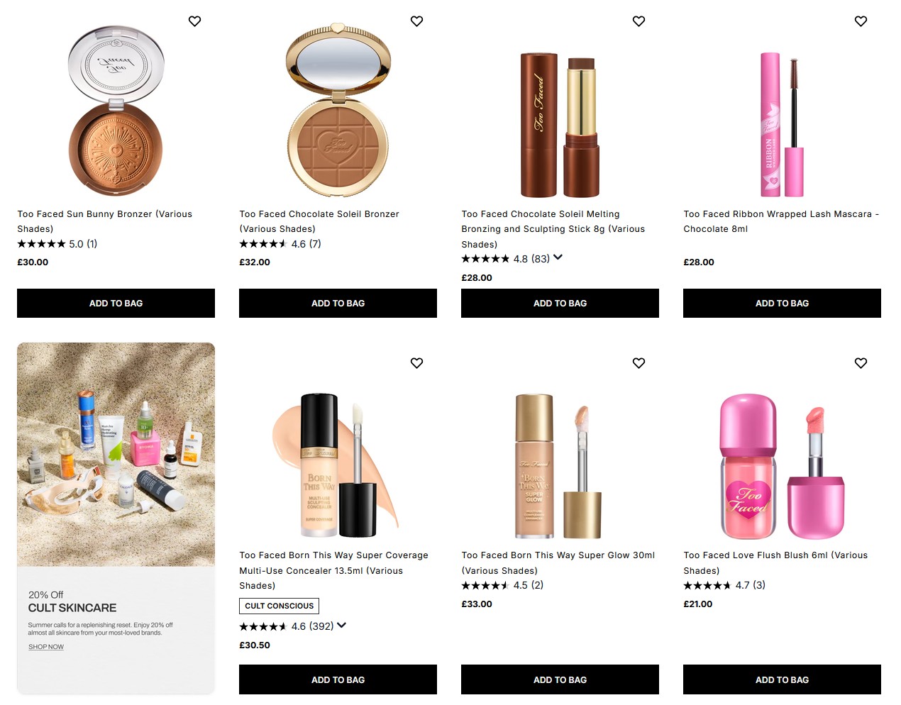 20% off Too Faced at Cult Beauty 20% off Too Faced at Cult Beauty