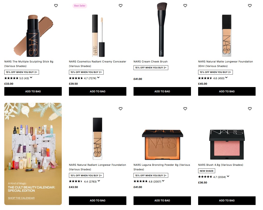 20% off NARS at Cult Beauty 20% off NARS at Cult Beauty
