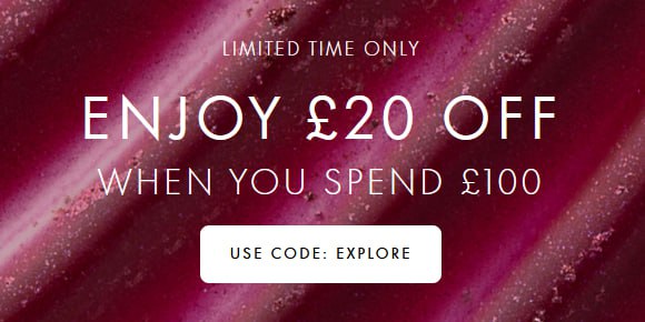 £20/€20 off when you spend £100/ €100 at Space NK £20/€20 off when you spend £100/ €100 at Space NK