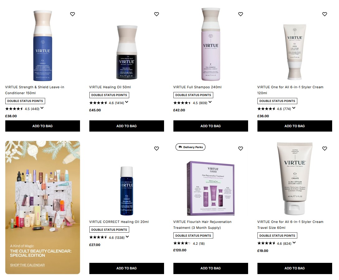 20% off VIRTUE at Cult Beauty + Double Status Points 20% off VIRTUE at Cult Beauty + Double Status Points