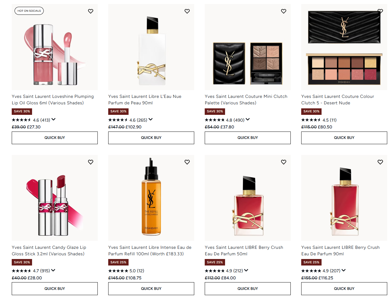 Up to 30% off YSL Fragrance & Beauty at Lookfantastic Up to 30% off YSL Fragrance & Beauty at Lookfantastic