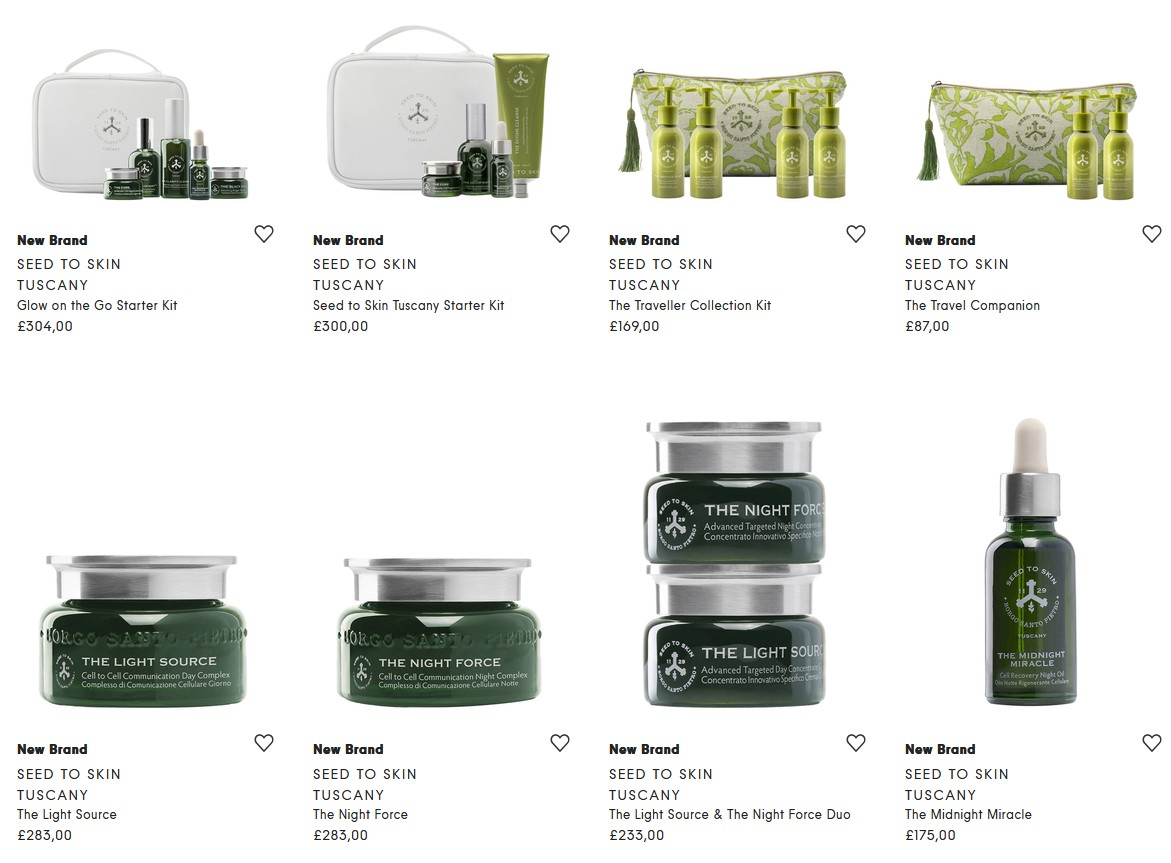 Seed To Skin Tuscany has landed at Harvey Nichols Seed To Skin Tuscany has landed at Harvey Nichols