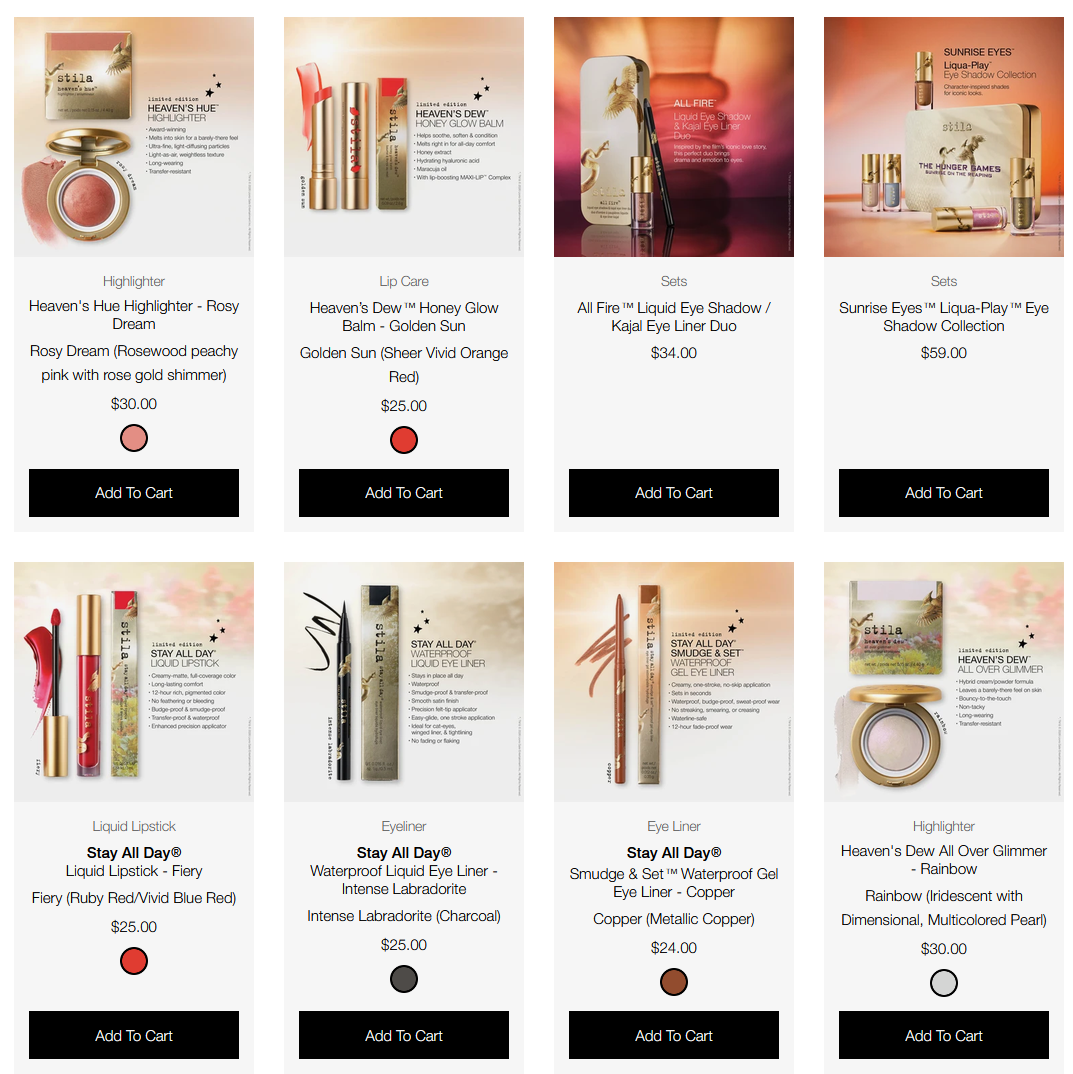 Stila x The Hunger Games Collection Stila x The Hunger Games Collection