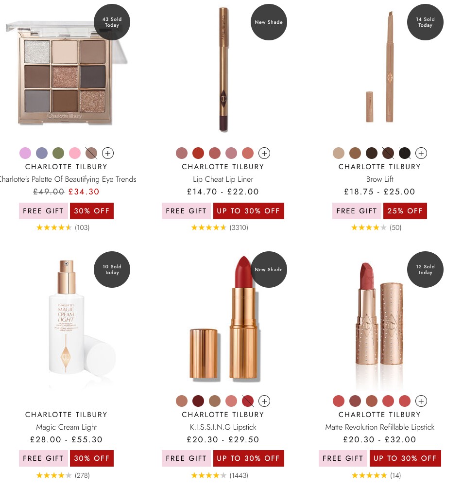 Up to 30% off Charlotte Tilbury at Space NK Up to 30% off Charlotte Tilbury at Space NK