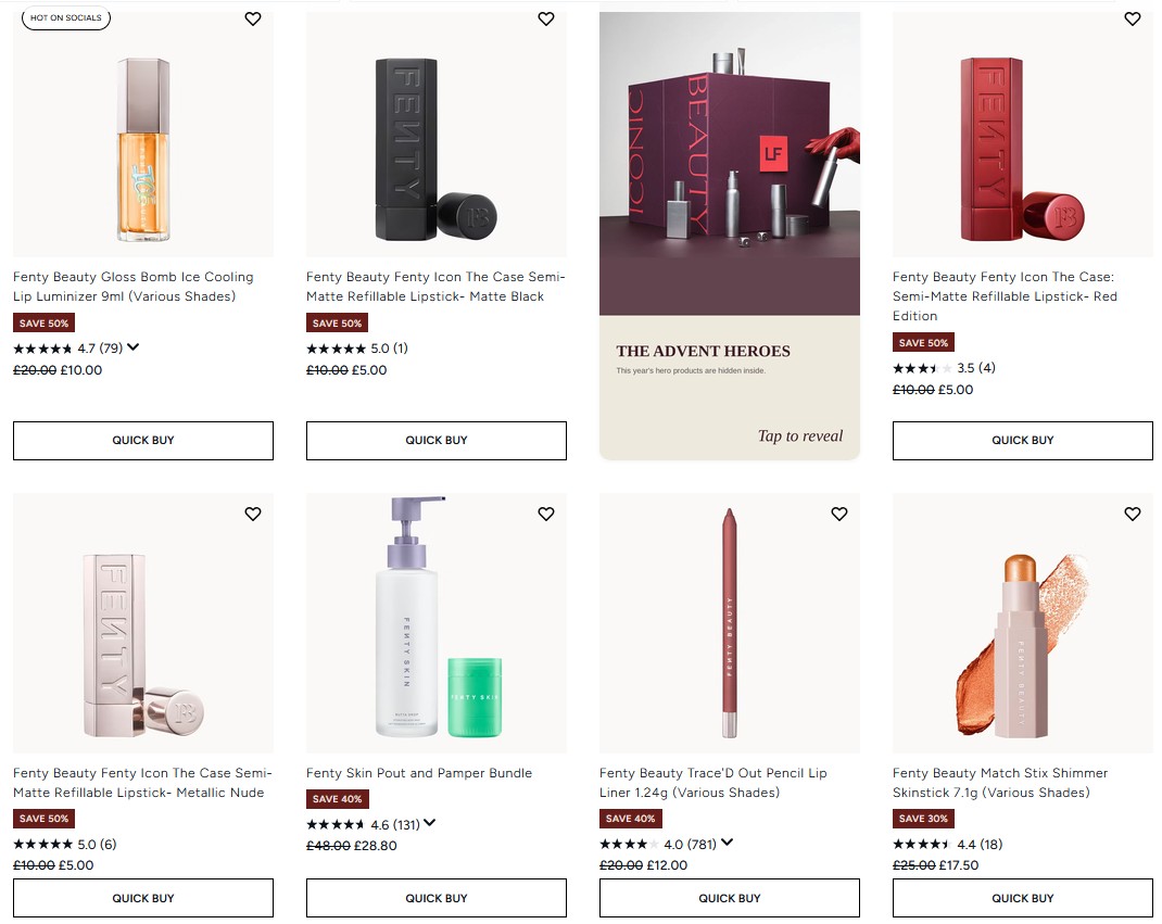 Up to 50% off Fenty Beauty at Lookfantastic Up to 50% off Fenty Beauty at Lookfantastic