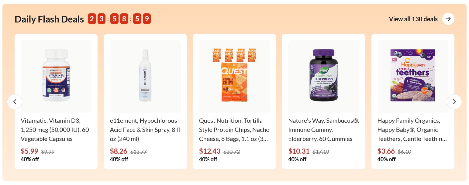 Save 40%+ on Today’s Flash Deals at iHerb Save 40%+ on Today’s Flash Deals at iHerb