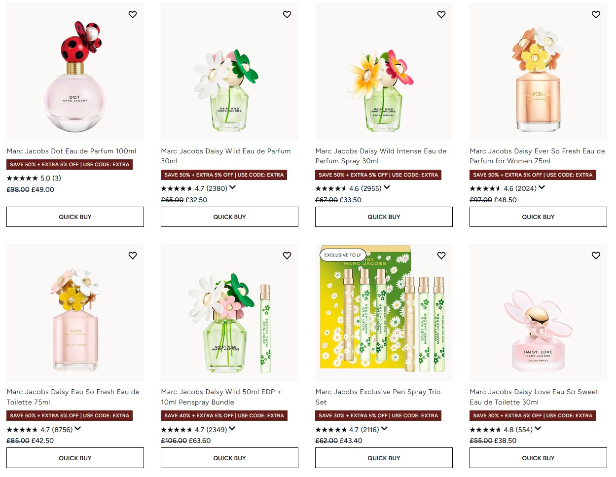 Up to 50% off Marc Jacobs at Lookfantastic Up to 50% off Marc Jacobs at Lookfantastic
