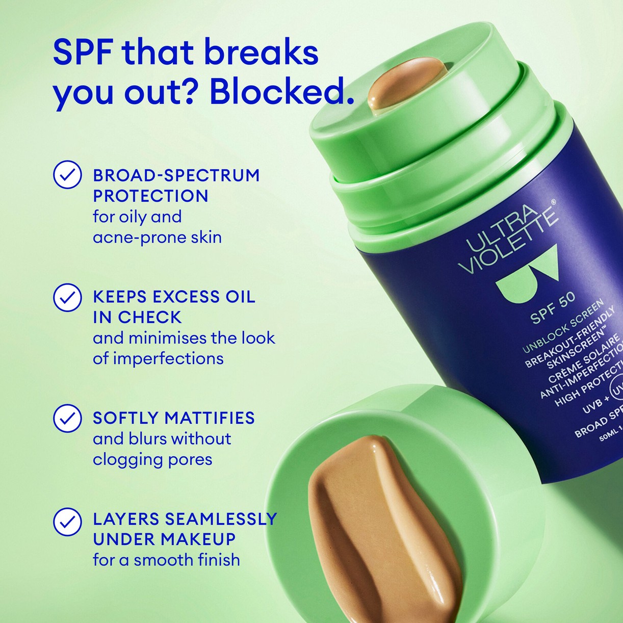 Ultra Violette Unblock Screen SPF 50 Breakout-Proof SKINSCREEN™ Ultra Violette Unblock Screen SPF 50 Breakout-Proof SKINSCREEN™
