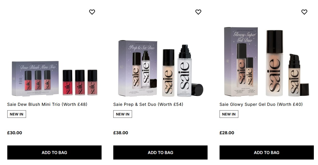 SAIE Holiday Gift Sets at Cult Beauty SAIE Holiday Gift Sets at Cult Beauty