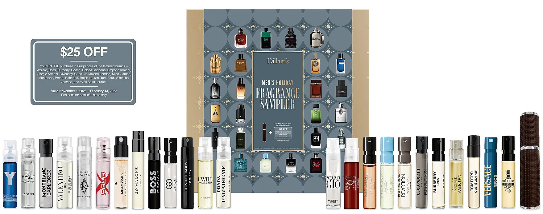 Dillard’s Men's Holiday Fragrance Sampler Dillard’s Men's Holiday Fragrance Sampler
