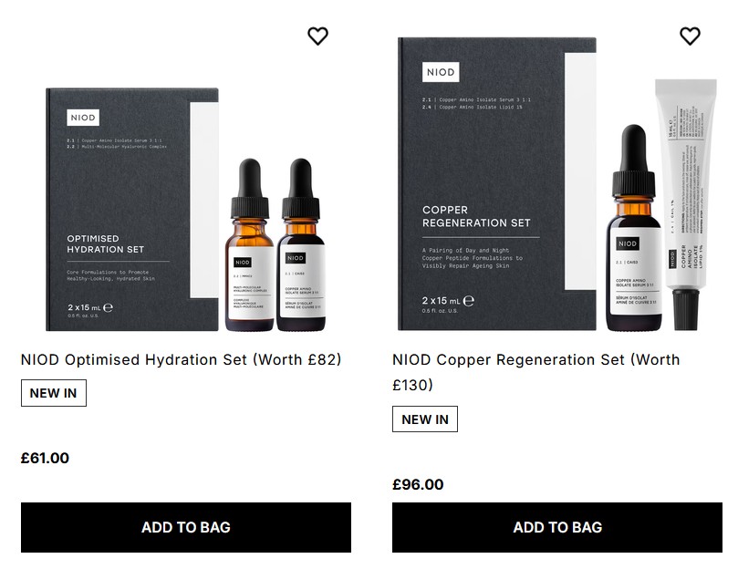 NIOD Holiday Gift Sets NIOD Holiday Gift Sets