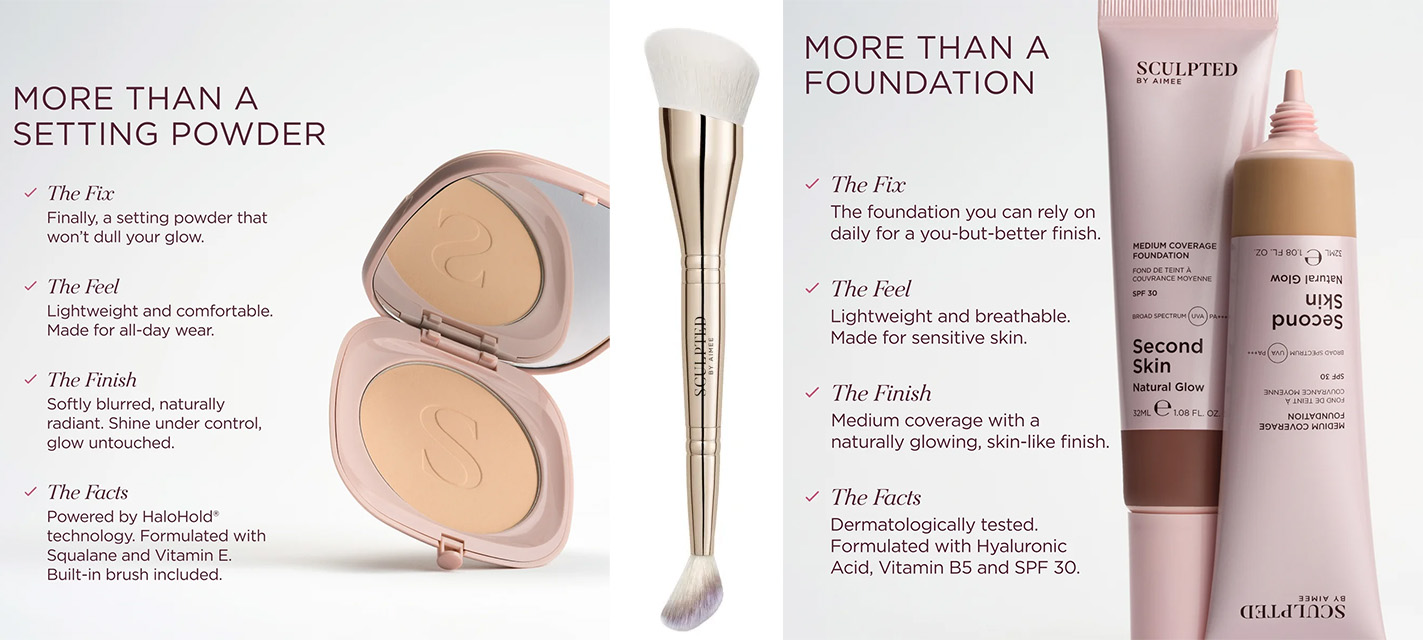 Free Sculpted By Aimee Perfect Finish Duo Brush when you buy a Sculpted By Aimee Skin Foundation and Powder at Cult Beauty Free Sculpted By Aimee Perfect Finish Duo Brush when you buy a Sculpted By Aimee Skin Foundation and Powder at Cult Beauty