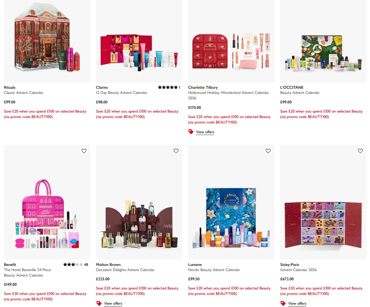 Save £20 when you spend £100 on selected Beauty Advent Calendars at John Lewis with code BEAUTY100 Save £20 when you spend £100 on selected Beauty Advent Calendars at John Lewis with code BEAUTY100