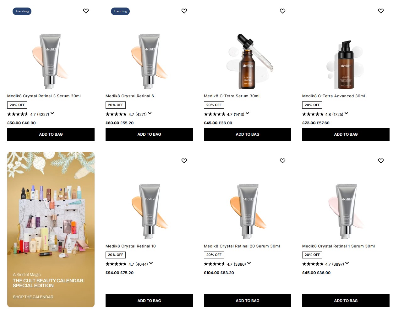20% Medik8 Serums at Cult Beauty 20% Medik8 Serums at Cult Beauty