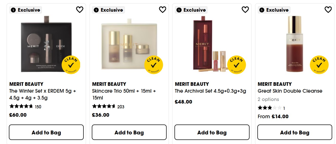 Merit Holiday Gift Sets at Sephora UK Merit Holiday Gift Sets at Sephora UK
