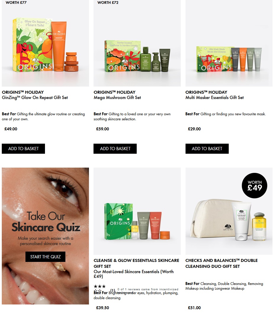Origins Holiday Gift Sets Origins Holiday Gift Sets