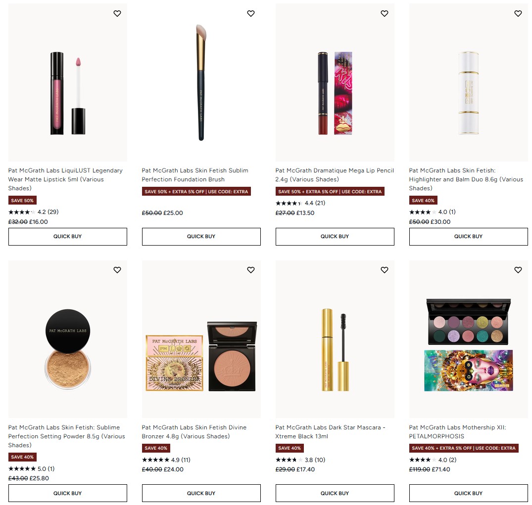 Up to 50% off Pat McGrath at Lookfantastic Up to 50% off Pat McGrath at Lookfantastic