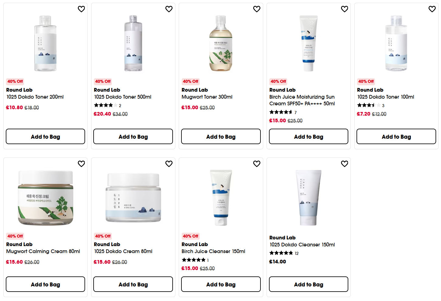 40% off Round Lab at Sephora UK 40% off Round Lab at Sephora UK