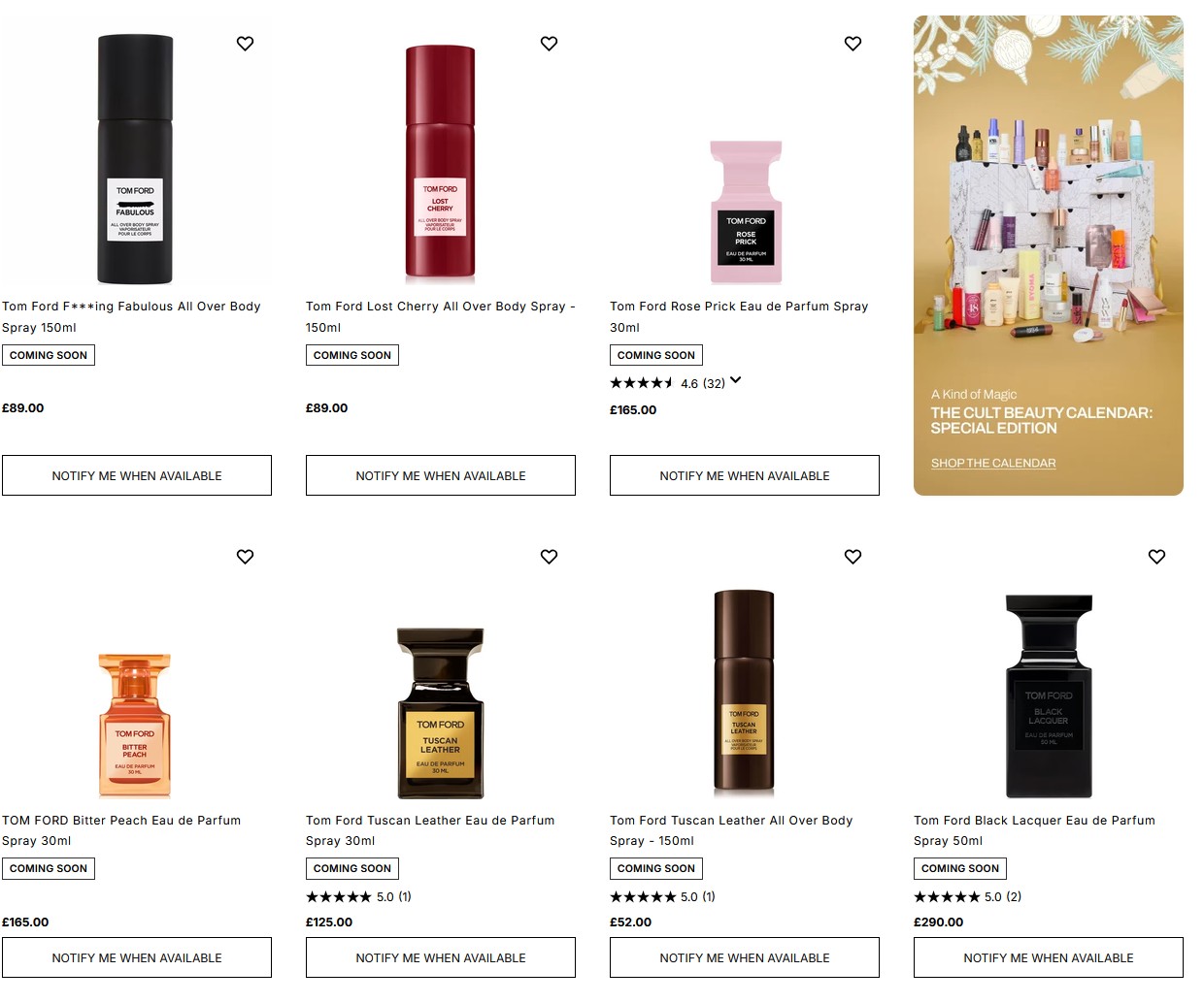 Tom Ford Fragrances are coming soon at Cult Beauty Tom Ford Fragrances are coming soon at Cult Beauty